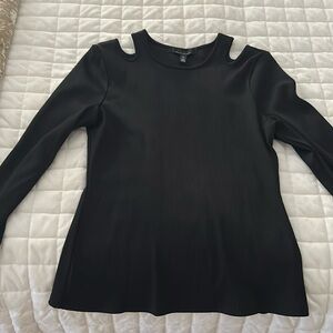 Black cut-out long sleeve top